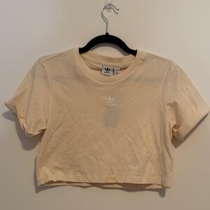 NWT Adidas Beige Cropped Tee